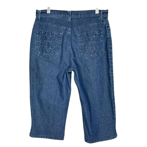 Gloria Vanderbilt Womens Denim Capris With Embellished Back Pockets - Size 6 - Picture 2 of 5